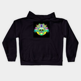 ufo sphinx ship in ecopop in totonac mexican partterns art Kids Hoodie